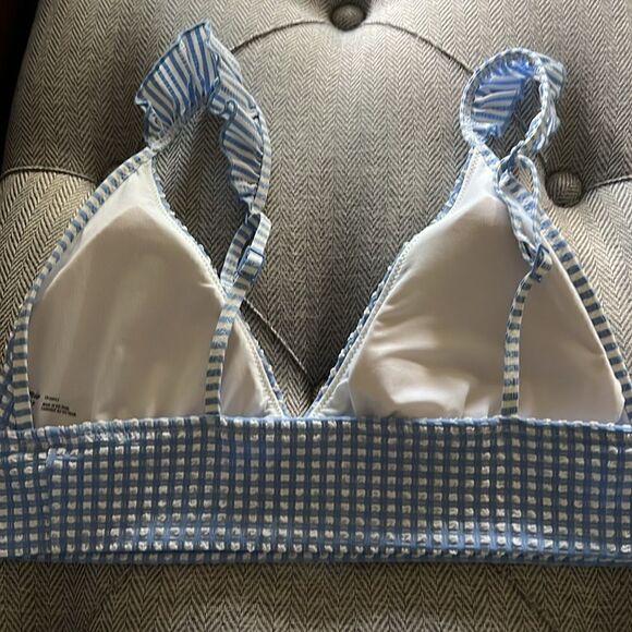 Aerie Plaid gingham ruffle bikini top Size Small - Picture 8 of 11